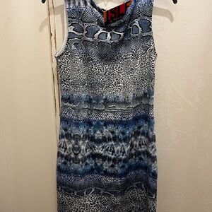 Blue Patterned Women's Dress